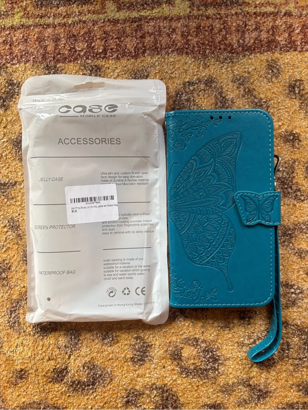 Teal Butterfly Wallet Phone Case - Mobile Case